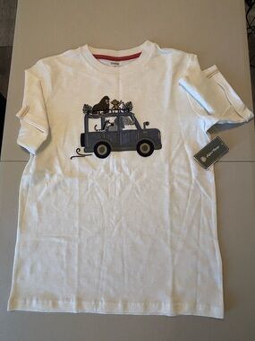 Gymboree White Tee with Safari Truck Graphic